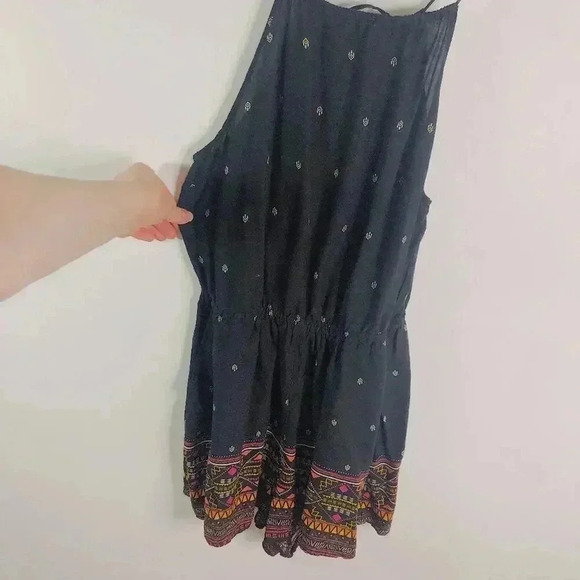H&M X Coachella Boho Romper Boho Desert Black White Geometric Women's Size 10 - Picture 2 of 11